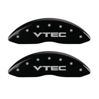 MGP 4 Caliper Covers Engraved Front & Rear Vtech Black finish silver ch - 20201SVTCBK