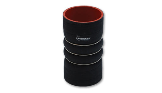 Vibrant 4 Ply Aramid Reinf Silicone Hump Hose conn 4in ID x 6in long 3 reinforcement ring MATTE BLK - 11822