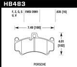 Hawk 08 Porsche 911 Targa 4/4S/03-05 911 GT2/04-08 GT3/07-08 Turbo PC Street Front Brake Pads - HB483Z.635