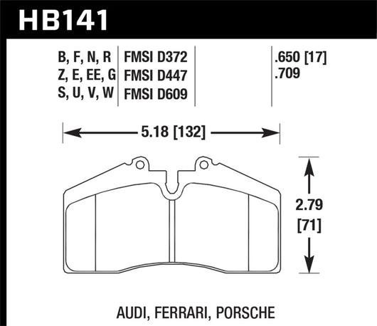 Hawk Audi/Porsche Rear AND ST-40 HP+ Street Brake Pads - HB141N.650