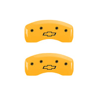 MGP 4 Caliper Covers Engraved Front & Rear Bowtie Yellow finish black ch - 14220SBOWYL