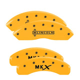 MGP 4 Caliper Covers Engraved Front Lincoln Engraved Rear MKX Yellow finish black ch - 36007SLCXYL