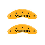 MGP 4 Caliper Covers Engraved Front & Rear MOPAR Yellow finish black ch - 42016SMOPYL