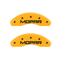 MGP 4 Caliper Covers Engraved Front & Rear MOPAR Yellow finish black ch - 32023SMOPYL