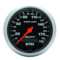 Autometer Sport-Comp 3-3/8 inch 190 KPH Electronic Speedometer Gauge - 3987-M