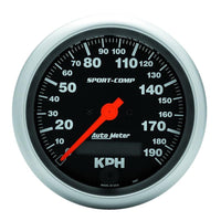 Autometer Sport-Comp 3-3/8 inch 190 KPH Electronic Speedometer Gauge - 3987-M