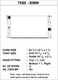 CSF BMW 2 Seires (F22/F23) / BMW 3 Series (F30/F31/F34) / BMW 4 Series (F32/F33/F36) M/T Radiator - 7080