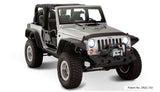 Bushwacker 07-18 Jeep Wrangler Flat Style Flares 4pc Fits 2-Door Sport Utility Only - Black - 10919-07