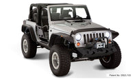 Bushwacker 07-18 Jeep Wrangler Flat Style Flares 4pc Fits 2-Door Sport Utility Only - Black - 10919-07