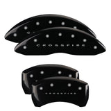 MGP 4 Caliper Covers Engraved Front & Rear Crossfire Black finish silver ch - 32010SCRFBK