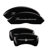MGP 4 Caliper Covers Engraved Front & Rear Oval logo/Ford Black finish silver ch - 10081SFRDBK
