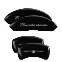 MGP 4 Caliper Covers Engraved Front & Rear Oval logo/Ford Black finish silver ch - 10081SFRDBK