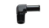 Vibrant 1/2 NPT to 5/8in Barb Straight Fitting 90 Deg Adapter - Aluminum - 11233