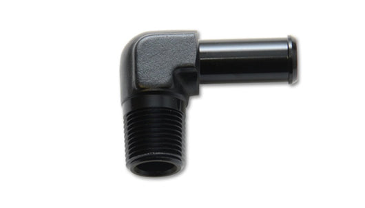 Vibrant 1/2 NPT to 5/8in Barb Straight Fitting 90 Deg Adapter - Aluminum - 11233