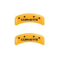 MGP 4 Caliper Covers Engraved F & R C4/Corvette Yellow Finish Black Char 1988 Chevrolet Corvette - 13013SCV4YL