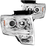 ANZO 2009-2014 Ford F-150 Projector Headlights w/ Halo Chrome (CCFL) - 111162
