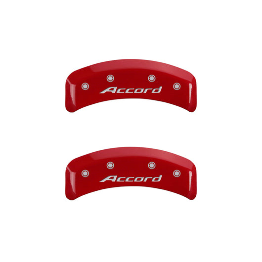 MGP 4 Caliper Covers Engraved Front Accord Engraved Rear Accord Yellow finish black ch - 20130SACCYL