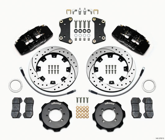 Wilwood Dynapro 6 Front Hat Kit 12.19in Drilled 2012 Fiat 500 w/ Lines - 140-12767-D