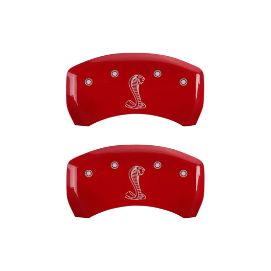 MGP Rear set 2 Caliper Covers Engraved Rear Tiffany Snake Red finish silver ch - 10010RSNKRD