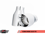 AWE Tuning Audi B9 A5 Track Edition Exhaust Dual Outlet - Chrome Silver Tips (Includes DP) - 3020-32032