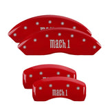 MGP 4 Caliper Covers Engraved Front & Rear Mach 1 Red finish silver ch - 10017SMCHRD