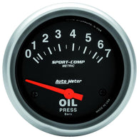Autometer Sport-Comp 66.7mm 0-7 BAR Short Sweep Electronic Oil Pressure Gauge - 3522-M