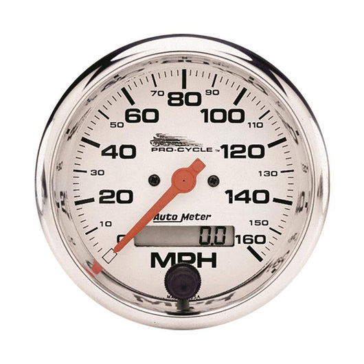 Autometer Pro-Cycle Gauge Speedo 3 3/4in 160 Mph Elec White - 19355