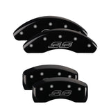 MGP 4 Caliper Covers Engraved Front & Rear Impala style/SS Black finish silver ch - 14050SSS2BK