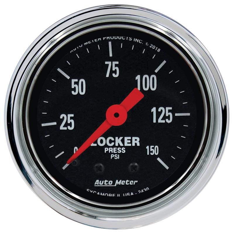 Autometer Traditional Chrome 2-1/16in 150 PSI Mechanical Air Locker Gauge - 2430