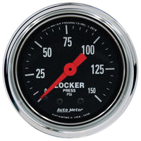 Autometer Traditional Chrome 2-1/16in 150 PSI Mechanical Air Locker Gauge - 2430