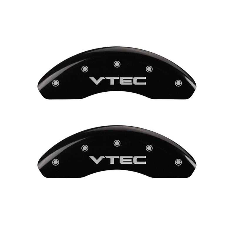 MGP Front set 2 Caliper Covers Engraved Front Vtec Black finish silver ch - 20143FVTCBK