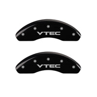 MGP Front set 2 Caliper Covers Engraved Front Vtec Black finish silver ch - 20143FVTCBK