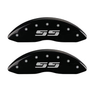 MGP 2 Caliper Covers Eng Front Silverado SS Blk Finish Sil Char 2008 Chevy Silverado 1500 - 14207FSS3BK