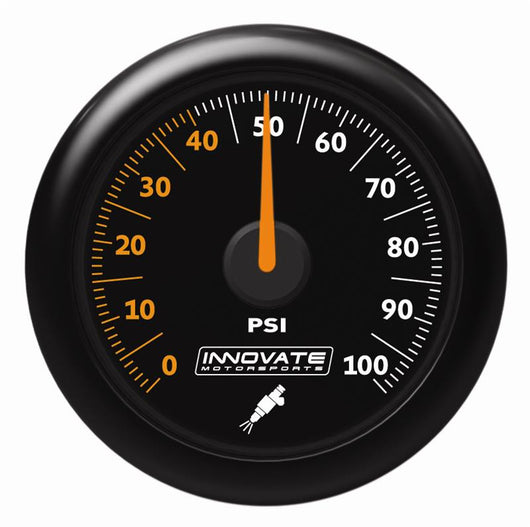 Innovate MTX Analog Fuel Pressure 0-100psi Gauge Kit - Black Dial - 3863