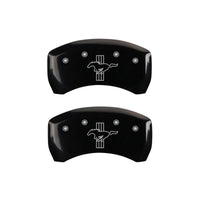 MGP Rear set 2 Caliper Covers Engraved Rear GT500 Shelby & Cobra Black finish silver ch - 10010RGT5BK