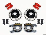 Wilwood D154 P/S P-B Kit Drilled-Red Chevy C-10 2.42 Offset 5-lug - 140-12569-DR
