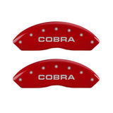 MGP 4 Caliper Covers Engraved Front Cobra Engraved Rear Snake Red finish silver ch - 10017SCNKRD