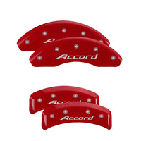 MGP 4 Caliper Covers Engraved Front & Rear Honda Red finish silver ch - 20076SHONRD