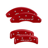 MGP 4 Caliper Covers Engraved Front Accord Engraved Rear Accord Red finish silver ch - 20130SACCRD