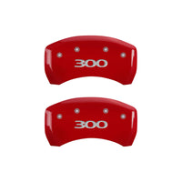 MGP 4 Caliper Covers Engraved Front & Rear 300 Red finish silver ch - 32004S300RD