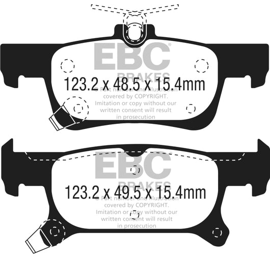 EBC 2016+ Buick Envision 2.0L Turbo Yellowstuff Rear Brake Pads - DP43079R