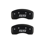 MGP 4 Caliper Covers Engraved Front & Rear Monte Carlo style/SS Red finish silver ch - 14050SSS4RD