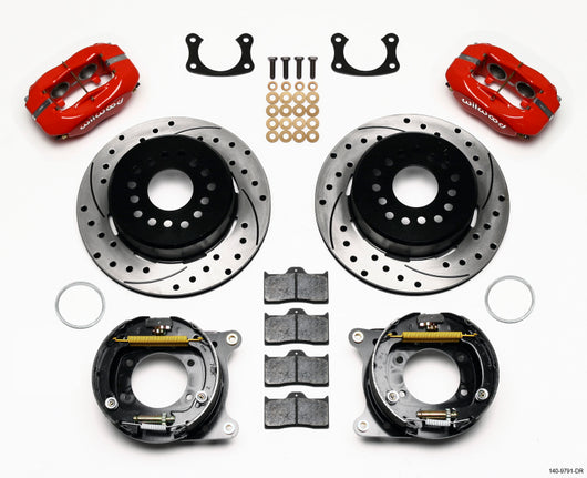 Wilwood Forged Dynalite P/S Park Brake Kit Drill Red New Big Ford 2.50in Offset Front Caliper Mount - 140-9791-DR