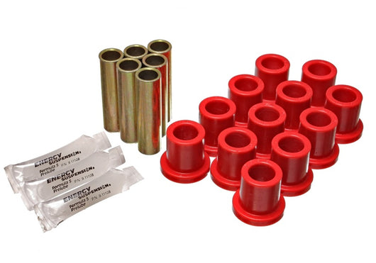 Energy Suspension 57-72 Ford F-100 / F-150 Rear 2WD Red Spring and Shackle Set - 4.2113R