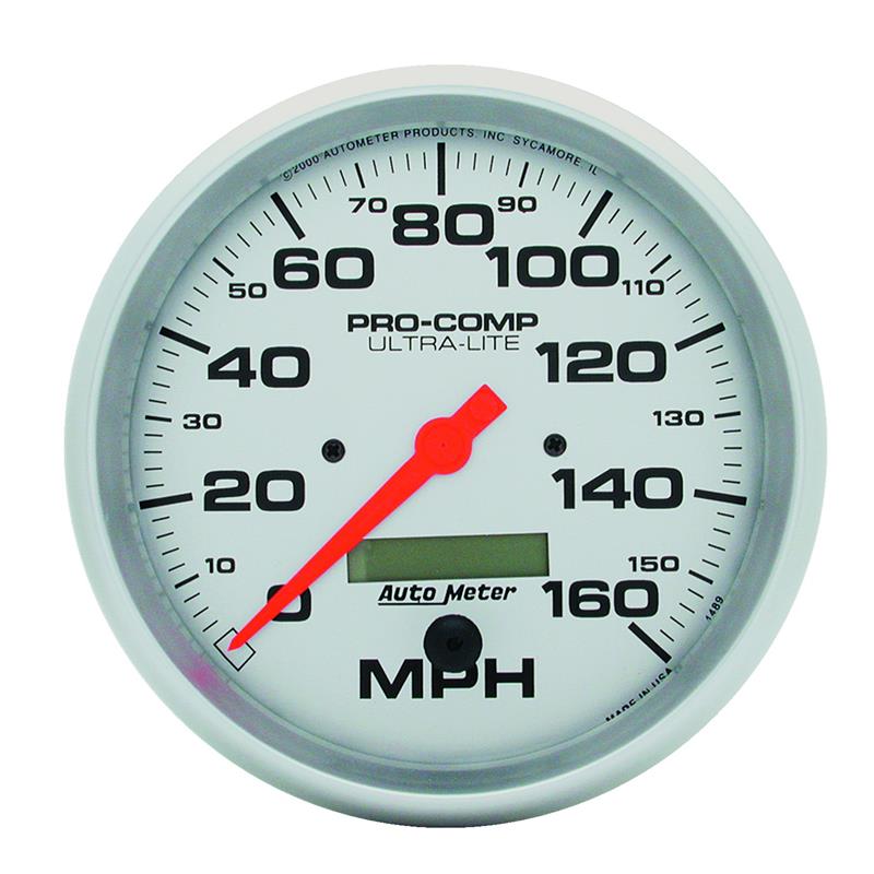 Autometer Ultra-Lite 127mm In-Dash Electronic Programmable 160 MPH Speedometer - 4489