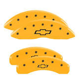 MGP 4 Caliper Covers Engraved Front & Rear MGP Yellow Finish Black Char 2019 Chevrolet Bolt EV - 14246SMGPYL