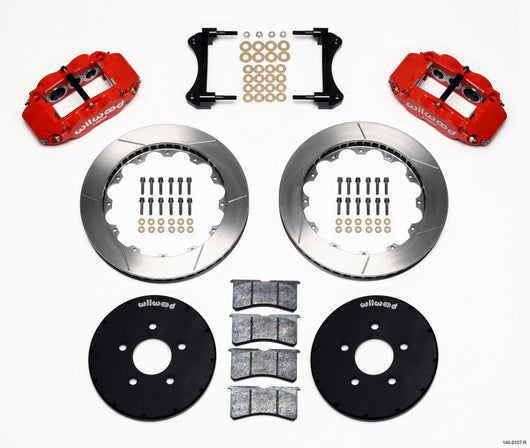 Wilwood Narrow Superlite 6R Front Hat Kit 12.88in Red 1994-2004 Mustang - 140-9107-R
