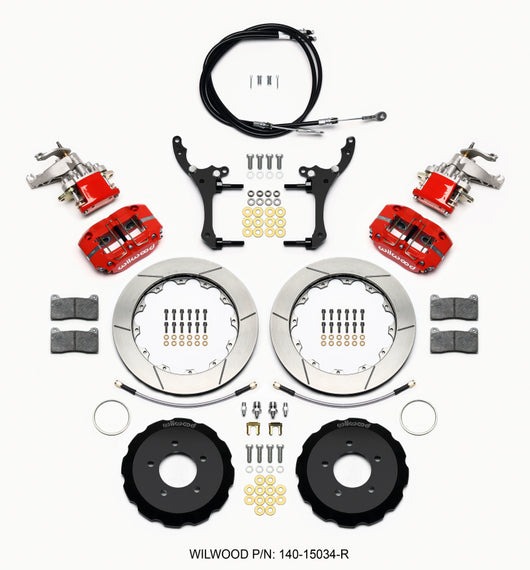 Wilwood Dynapro Radial4 / MC4 Rear Kit 12.88 Red 2006-15 Miata w/Lines & Cables - 140-15034-R