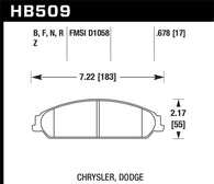 Hawk 05 Chrysler 300C w/ Perf. and HD Suspension HPS Street Front Brake Pads - HB509F.678
