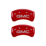 MGP 4 Caliper Covers Engraved Front & Rear GMC Red finish silver ch - 34209SGMCRD